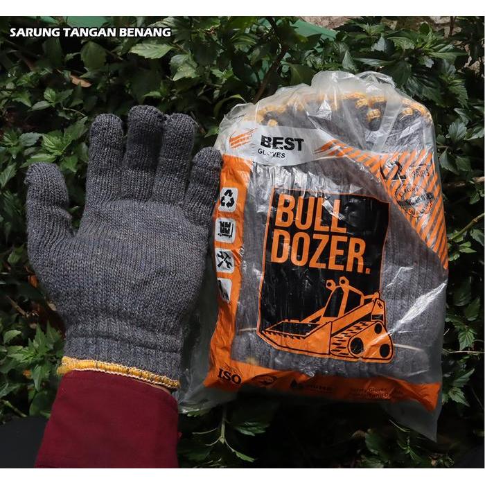 Sarung Tangan Benang 6 Abu merk Bull Dozer - sarung tangan proyek - sarung tangan rajut