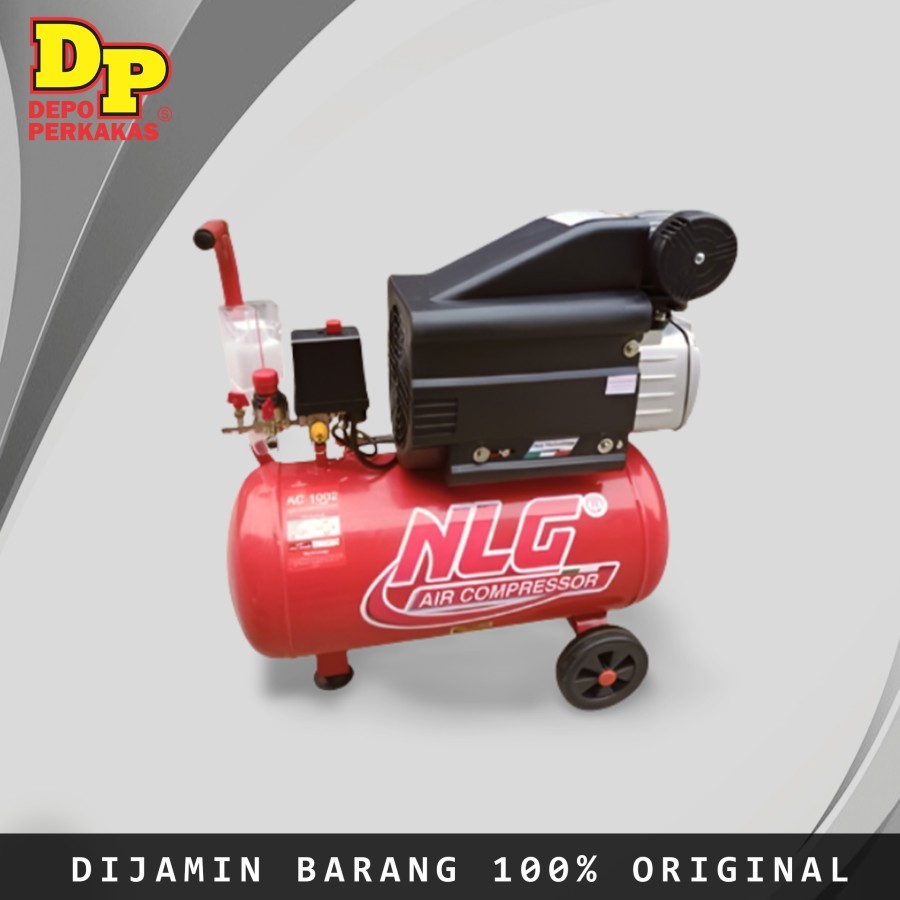 Mesin Kompresor Oli 24L Angin Listrik 2 HP NLG AC1002 / AC 1002 nlg