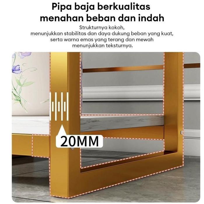 Al-Rak Pot Bunga 2 Susun Dudukan Tanaman Hias Minimalis Standing Planter Dekorasi Ruangan Meja