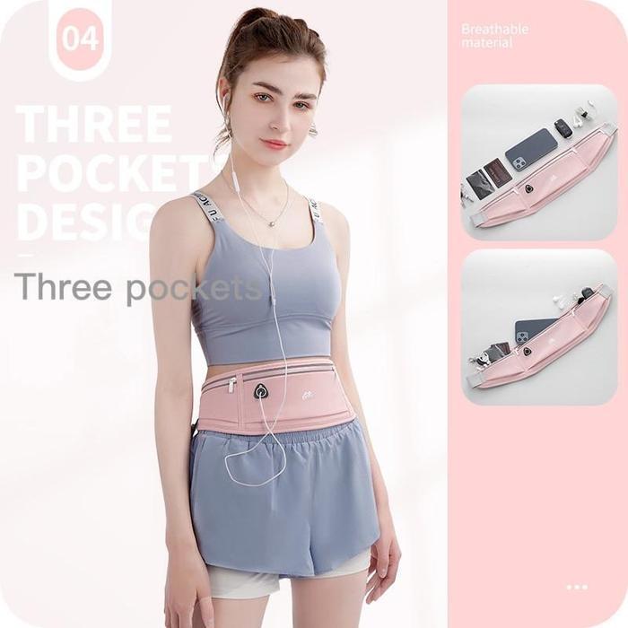 Aolikes Sport - Pelangi Tas Pinggang Lari Waterproof / / Running Belt Tas Pinggang Hp Olahraga Lari