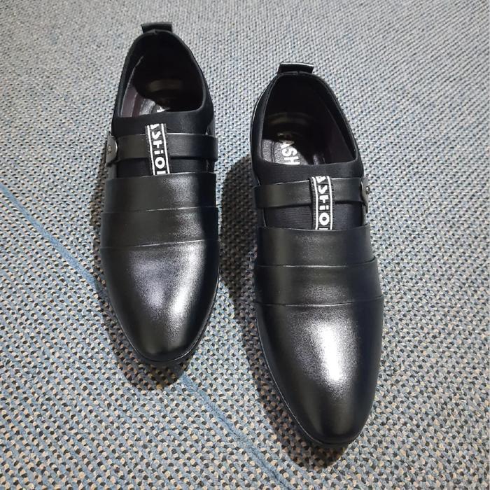 Aerostreet - Sepatu Pantofel Pria Sepatu Kantor Kerja Pesta Kasual Formal Korea Shoes Hitam