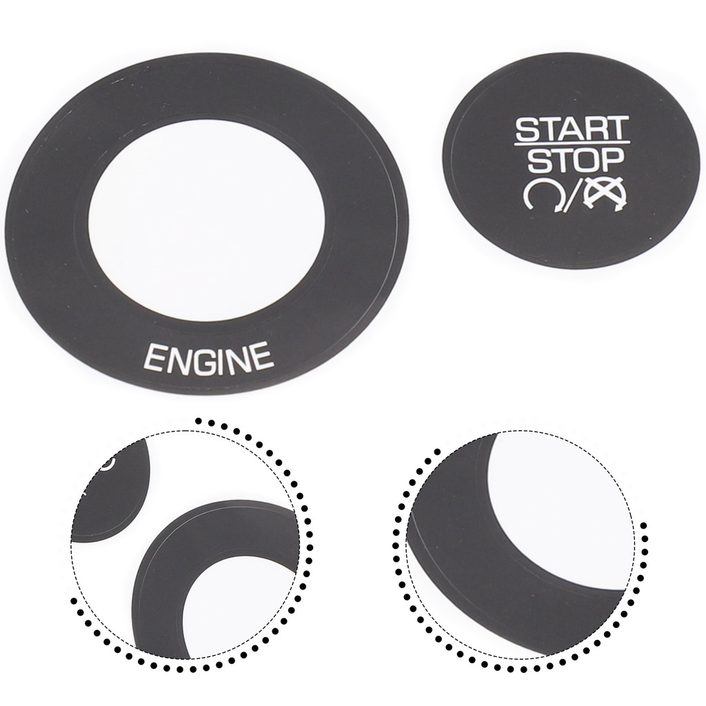 Button Repair Decal Sticker Black Overlay Button Repair Decal Sticker Car Accessories Durable New Pr