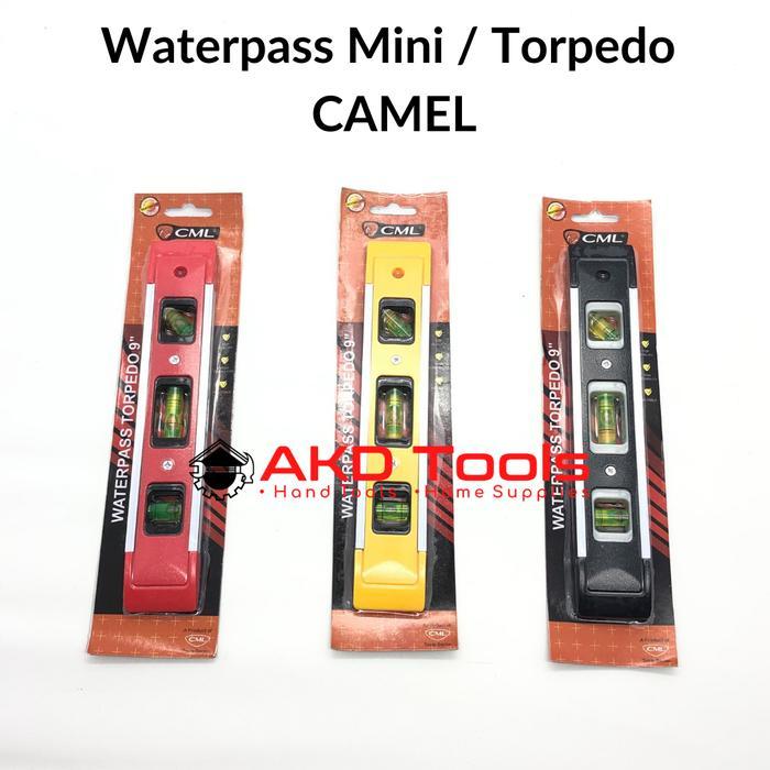 Promo Waterpass Magnet Mini Torpedo CAMEL 9" Inch (22.5 cm) Waterpas Magnit