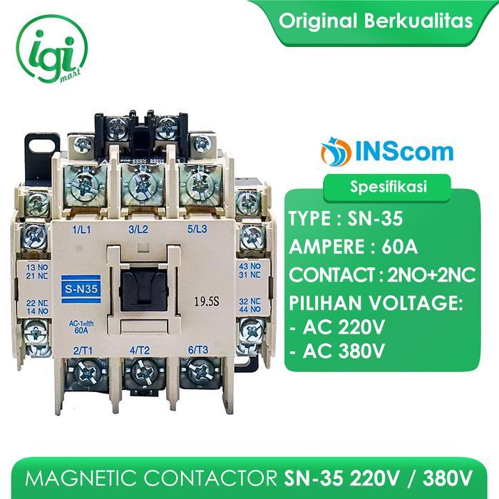 MAGNETIC CONTACTOR SN-35 220V 380V / AC KONTAKTOR SN 35 220VAC 380 VAC