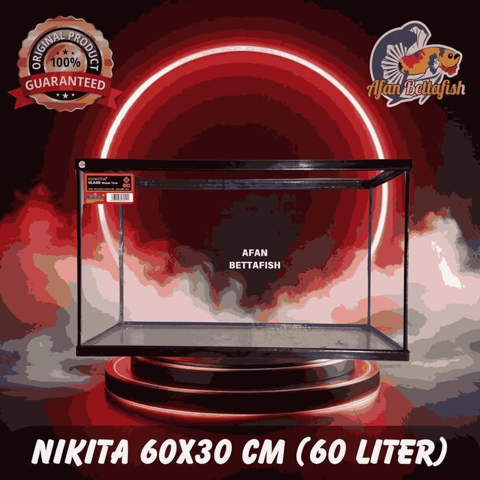 AQUARIUM NIKITA 60 UKURAN 60 x 30 x 36 CM GLASS WATER TANK AKUARIUM