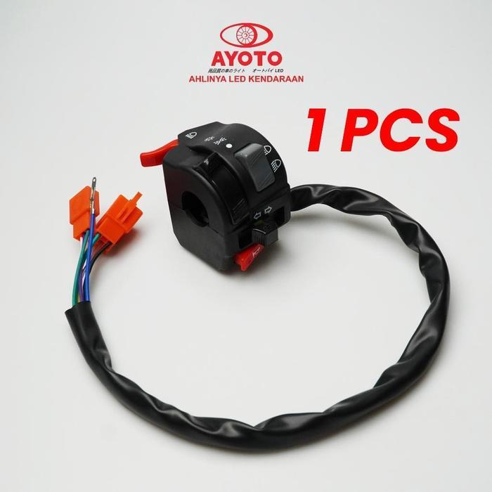 "New" SAKLAR KIRI VIXION AYOTO TOMBOL ON/OFF & LAMPU DIM MOTOR SWITCH LAMPU VIXION SAKLAR MOTOR LED