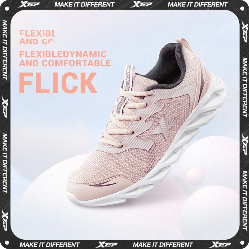 Xtep Women Running Shoes New Fashion Lightweight Sneakers For Women Breathable Cushioning Sports