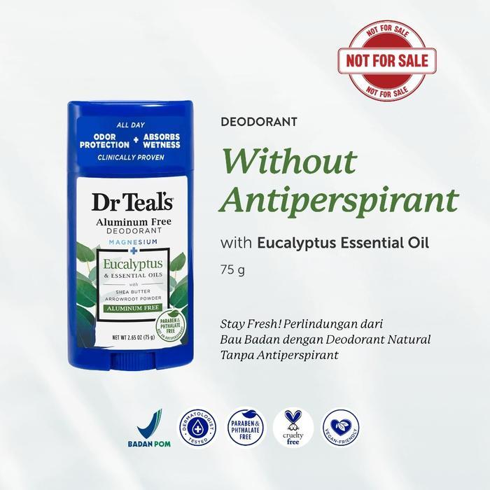 100% Original  Not For Sale - Dr Teal'S Deodorant Magnesium/Deodoran Tanpa Antiperspirant - Rose
