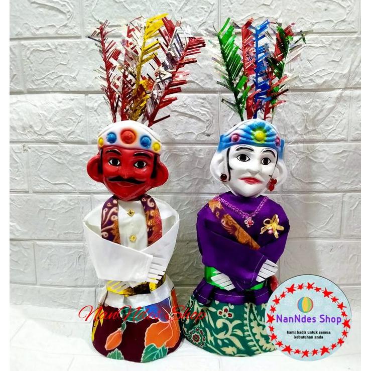 Miniso Toys - Ondel Ondel Boneka Khas Tradisional Jakarta Betawi Besar Abang Mpok