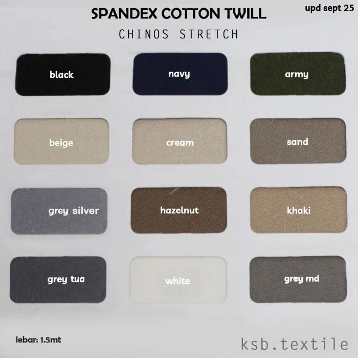 "New" Kain Chino Stretch Cotton Twill Sueding / Bahan Celana Eceran Meteran