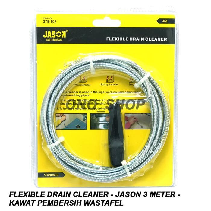 Flexible Drain Cleaner - Jason 3 Meter - Kawat Pembersih Wastafel