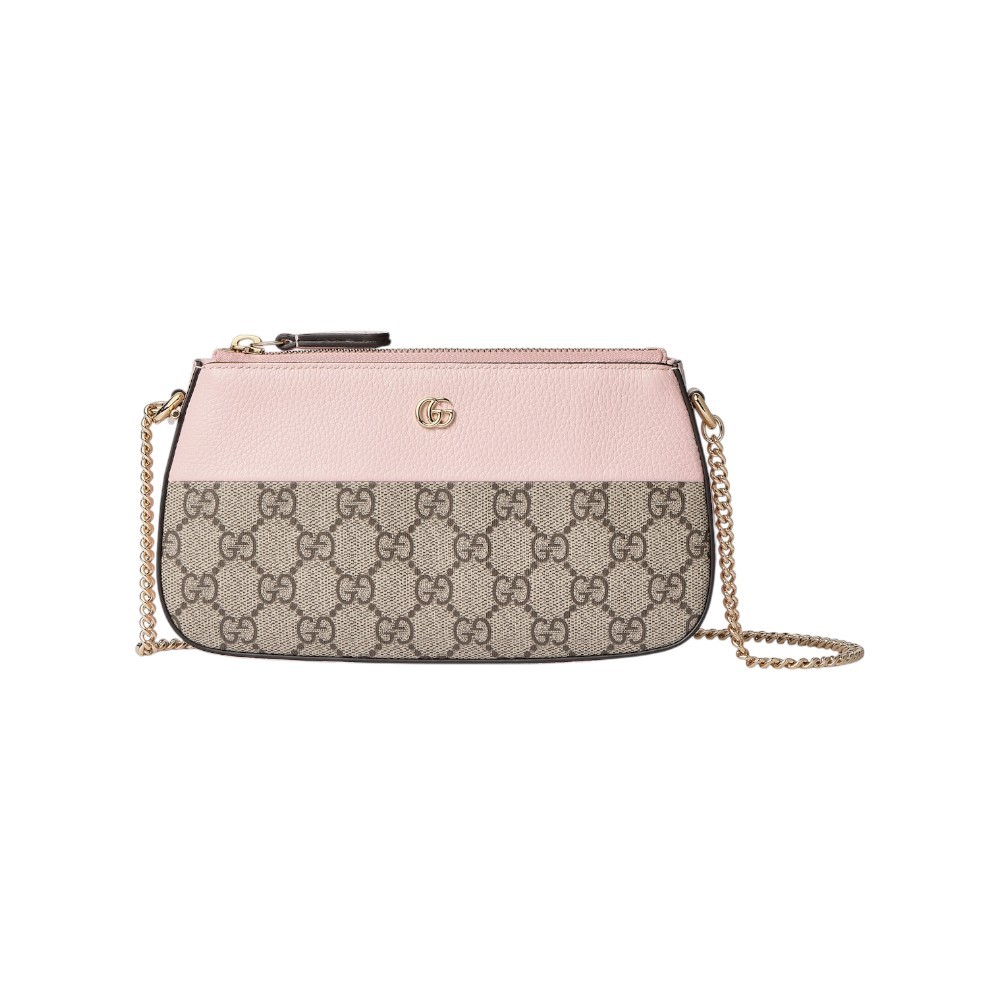 Bi-colour GG Marmont Mini Bag Leather Pink Beige