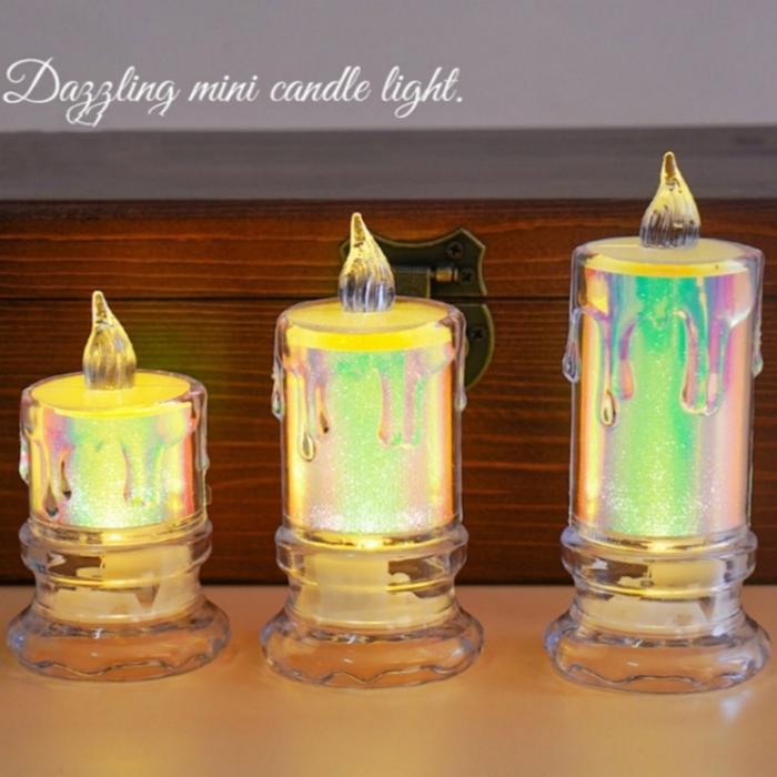 Lampu Lilin Rainbow Elektrik/Lilin Dekorasi Rainbow/Lilin LED Mini/Lampu Dekorasi Hadiah Ulang Tahun