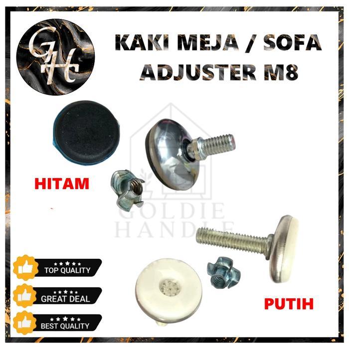 Stabil Adjuster Kaki Adjuster Meja Kursi Nylon Putih Hitam Adjuster M8 pelindung Kaki kursi presisi