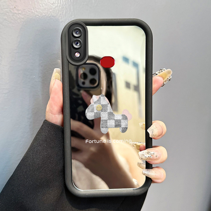 Casing Hp Untuk Samsung Galaxy A10s M01s A10 M30s M21 Case Kuda kayu berlapis kain Kasing silikon Ce