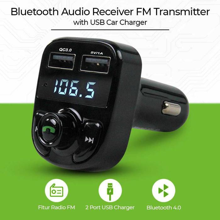 Ready Cas hp mobil - Bluetooth Audio Receiver FM Transmitter Handsfree USB - HY-82