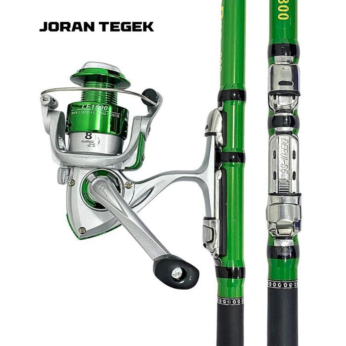 1 Set Joran Pancing Tegek Kolong Action Lentur Ring Ceramic Guide Dan Reel Spinning Max Drag 5 Kg 8