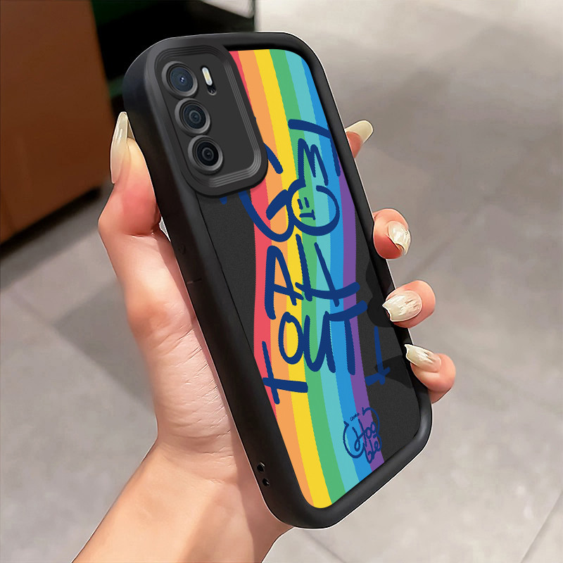 Casing Hp OPPO A16 OPPO A16s OPPO A54s Case Casing HP Graffiti Pelangi Pola kasus ponsel tangga sede