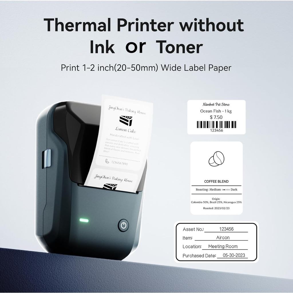 Niimbot B1 Mini Label Thermal Printer Portable Self-Adhesive Bluetooth Maker Machine For Round UV