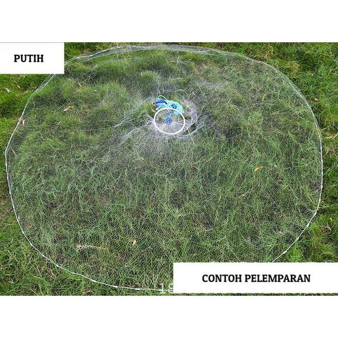 JALA LEMPAR NELAYAN JARING IKAN BAHAN SENAR PUTIH DAN WARNA WARNI