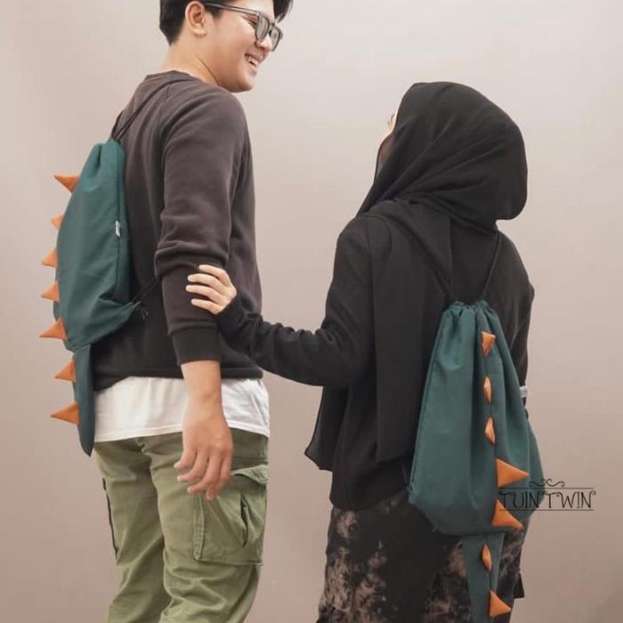 BAGUS STRINGBAG DINO DINOSAURUS COUPLE CEWEK COWOK BAG TAS SERUT