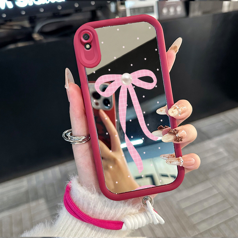 Casing Hp untuk Xiaomi Redmi 9A 9I Case Casing busur pola Silikon Softcase Kasing HP tali gantung Ce