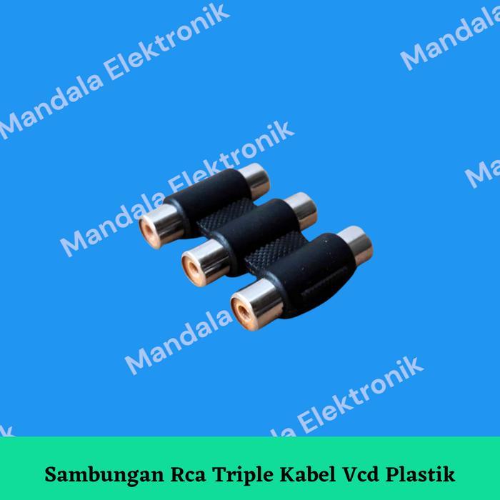 SAMBUNGAN RCA TRIPLE SAMBUNGAN KABEL VCD PLASTIK PVC