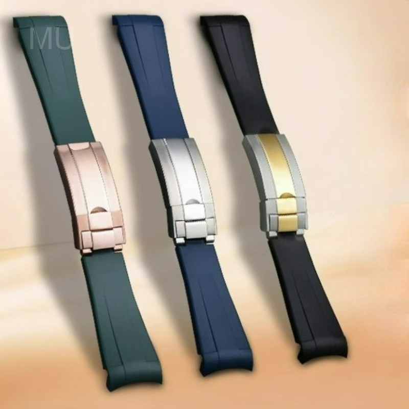 For Rolex Silicone Watch Accessories Original Gmt Black Submariner Green Submariner Curved Interface
