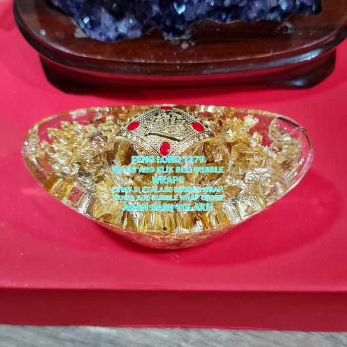 Hiasan Pajangan Kristal KANTONG YUAN BAO YEN PAO EMAS