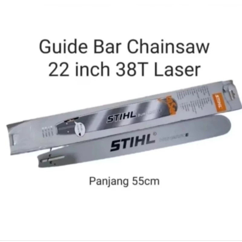 Termurah Bar Chainsaw Stihl 22"/38T.Bar Laser Senso/Sinso Stihl 22 Inch 38 Mata