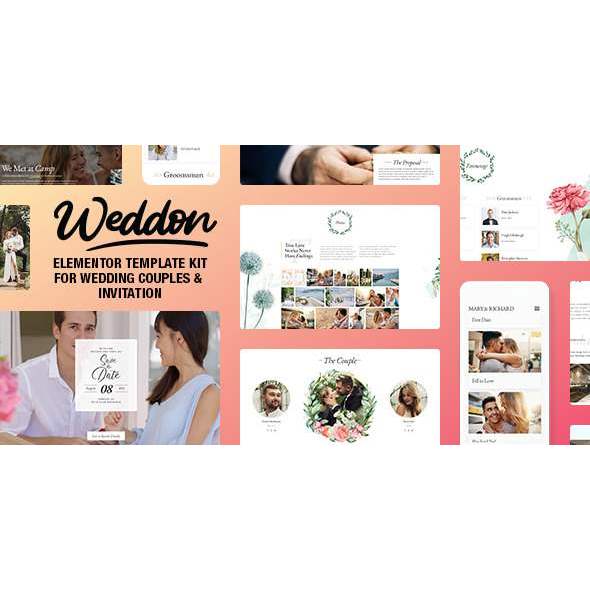 Weddon – Wedding Event Invitation Elementor Template Kit
