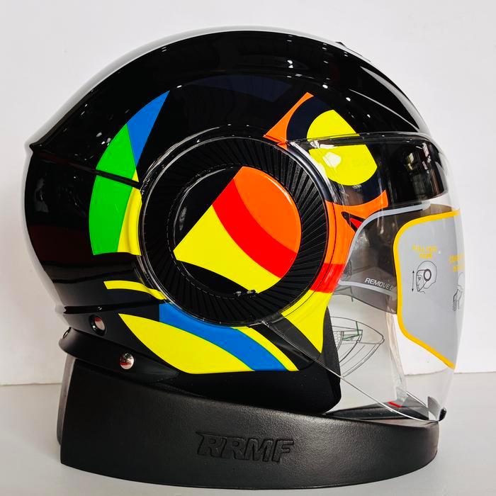 Helm Half Face Agv Orbyt Sun & Moon 46 Black Original New