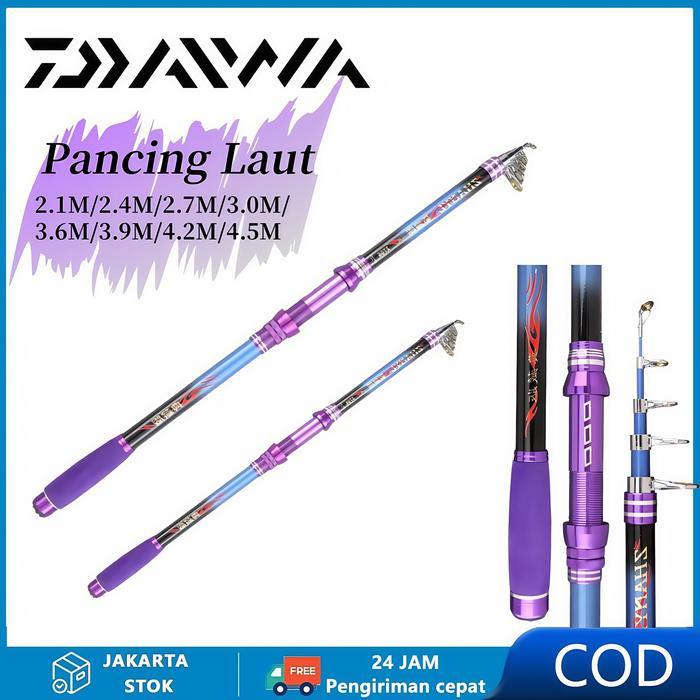 CALDARI Fishing Rod purple Offshore Fishing Rod Joran Pancing Telescopic Rod Fly Carp Feeder Pesca