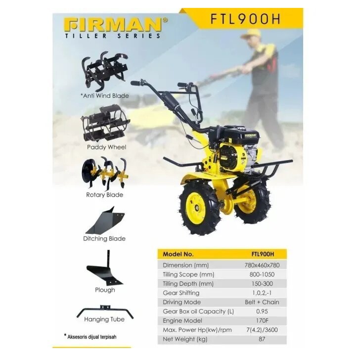 traktor firman ftl 900H. Mesin bajak sawah mini. mesin cultivator
