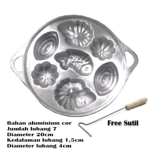 Cetakan Kue Cubit Motif 7 Lubang - Cetakan Kue Cubit Karakter Free Sutil