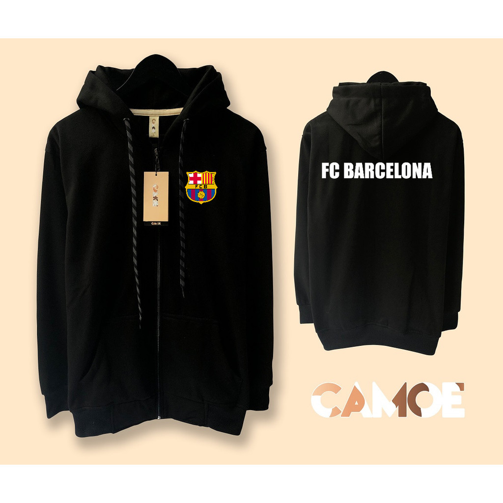Jaket Hoodie Zipper FC Barcelona Barca Logo