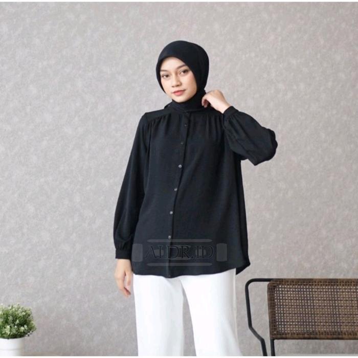 READY ALINA BLOUSE Crinkle Airflow Premium LD 120 Oversize Top Basic Baju Atasan wanita Lengan