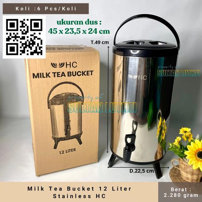 Milk Tea Bucket 12 Liter Stainless HC