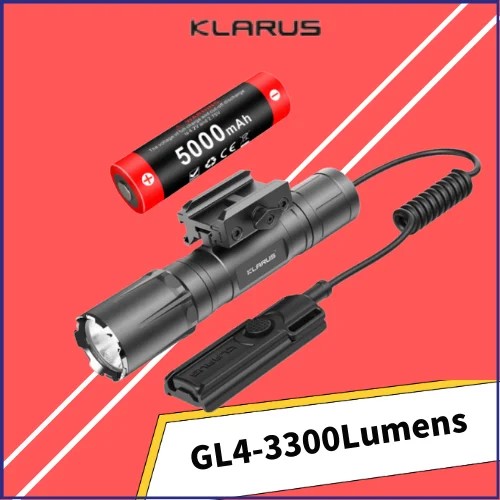 Klarus GL4 3300 Lumens USB C Rechargeable Tactical Flashlight Compatible with Various Types of