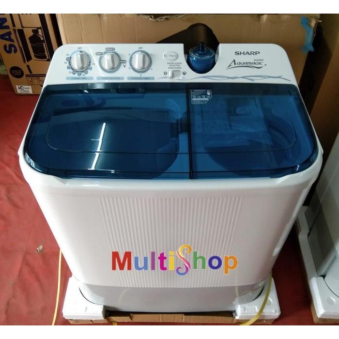 Mesin Cuci 2 Tabung 8KG Sharp EST85CR bogor saja - 9kg 95cr biru