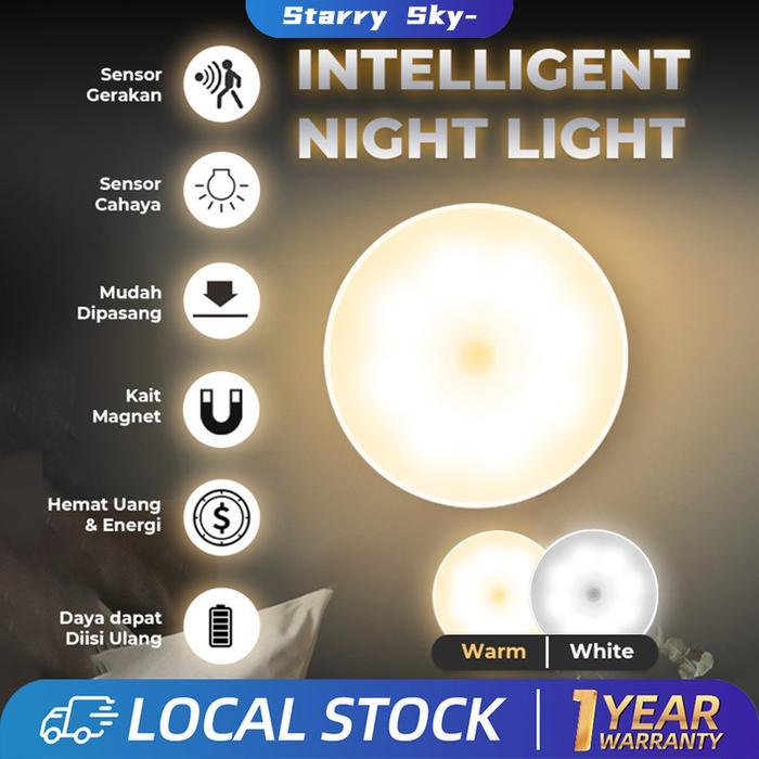Kamar Lampu Led Sensor Otomatis Gerak Lampu Dinding Sensor Otomatis Baterai Putih Kuning