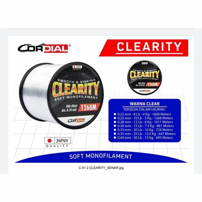Cod - Senar Cordial Clearity 1/8 Spool Clear Best Seller