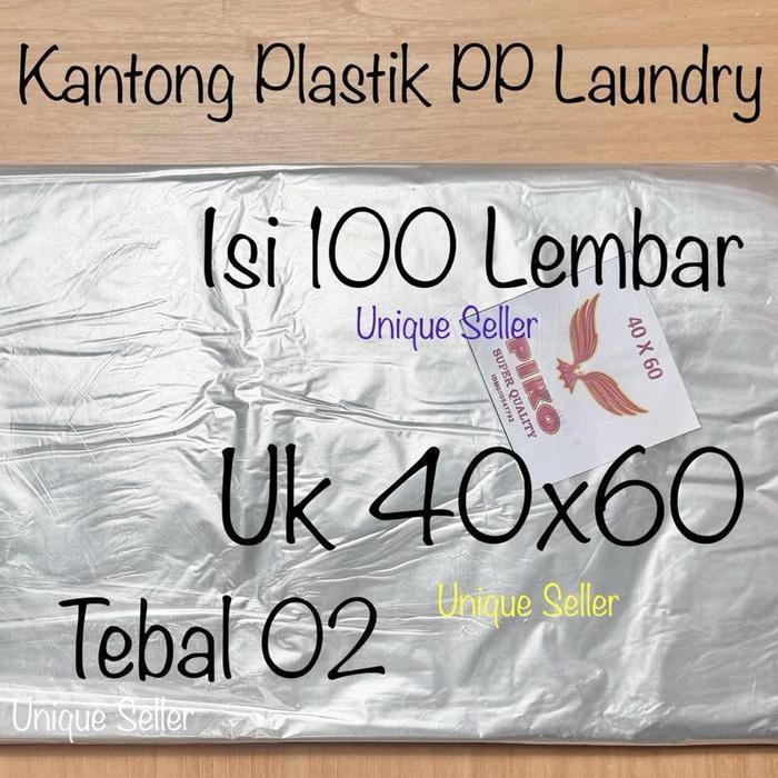 [Isi100] Plastik Laundry PIKO 40x60 Tebal 02 / Kantong Plastik PP Uk 40 x 60 x 02 / Plastik Opp