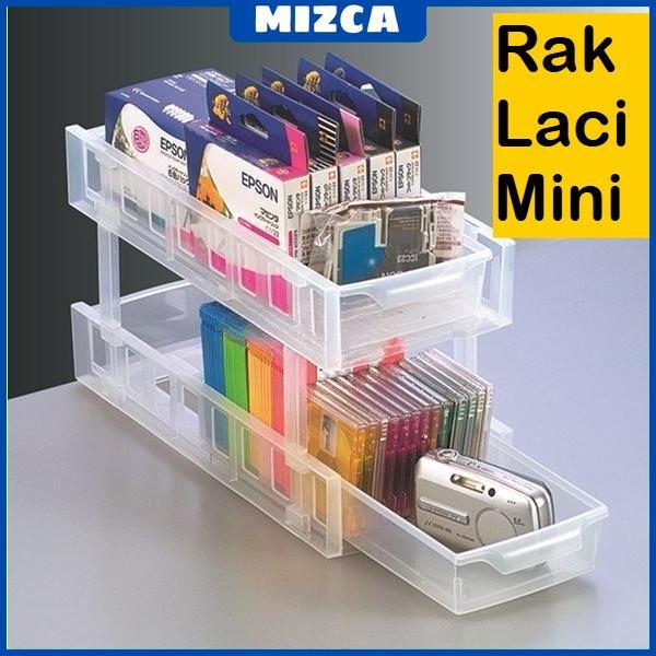 MIZCA Rak Laci Susun Serbaguna Rak Kulkas Rak Plastik Rak Kosmetik Rak Mini Rak Meja Kecil Rak Bumbu