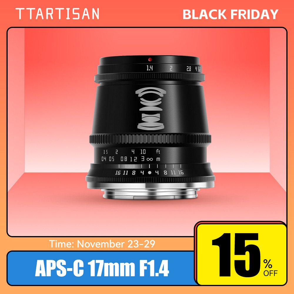 TTArtisan 17mm F1.4 Wide Angle Camera Lens for Sony E Mount Fujifilm XT3 XA7 XE Canon M Leica L Niko