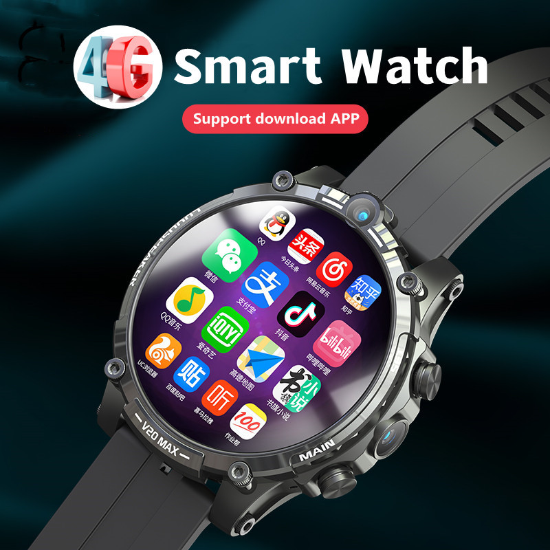 V20max Smart Watch 4gb+128gb Men Dual Camera Hd Video Call Watch Wifi Adult Sports Pedometer Phone 4