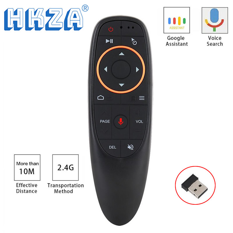 HKZA G10S Smart Voice Remote Control 2.4G RF Gyroscope Wireless Air Mouse G10S PRO for X96 mini H96 