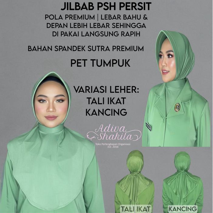 terlaris ADIVA-- JILBAB PSH PERSIT POLA PREMIUM PET TUMPUK BELAKANG KANCING/ TALI IKAT ANTI TEMBEM