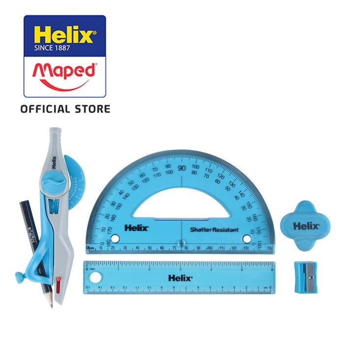 Stok Baru Helix Maths Set Super School Kit 6 Pcs Asscol