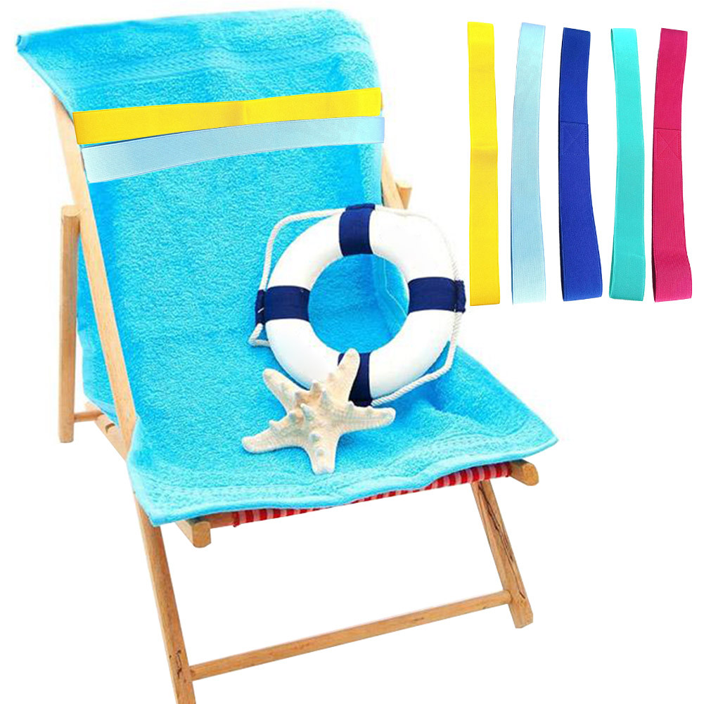 5Pcs Beach Towel Bands Cruise Chair Towel Clip Multifunctional Beach Towel Holder Elastic For Beach